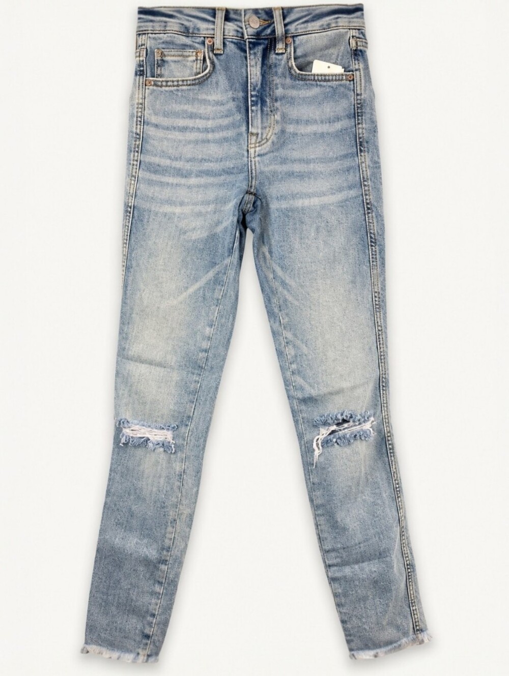 Free People We The Free Distressed Raw Hem Jeans 24 Soft Grunge NWT
